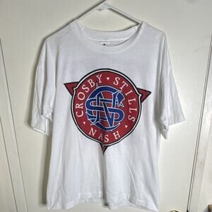 Crosby Stills Nash & Chicago Tour '96 White T-Shirt XL 50/50 Cotton Poly